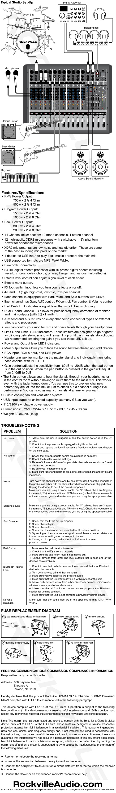 RPM1470 Owner's Manual – Rockville Audio