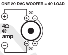 Positive terminal of one voice coil to the negative terminal of the other voice coil. Unconnected positive and negative terminal connected to the amplifier.
