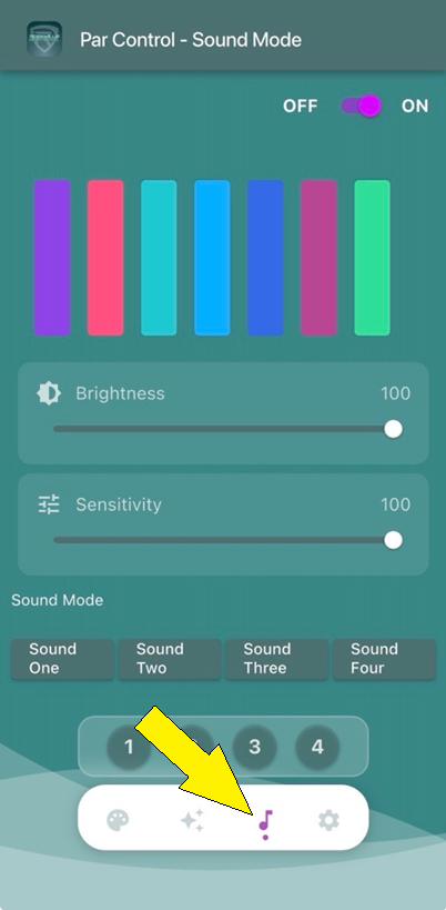 Musical Note icon on lower mid-right of smartphone screen